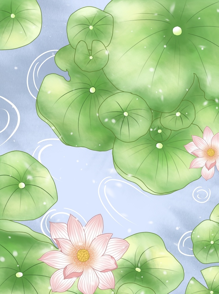 水墨背景 水墨荷花背景 中国风背景 古风背景