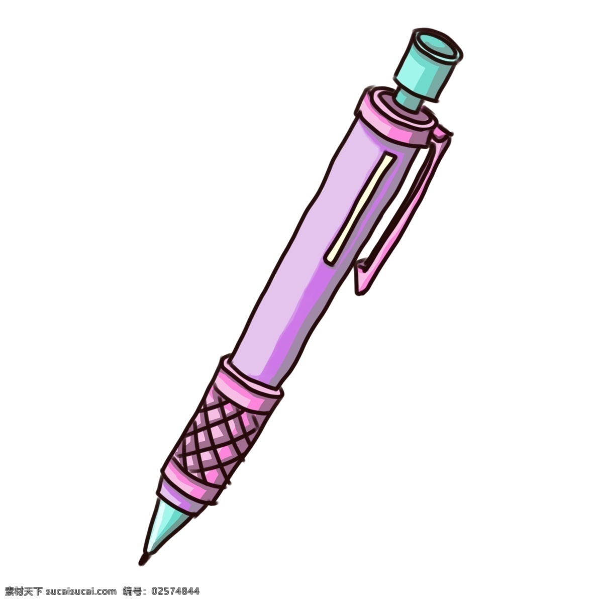 紫色 铅笔 卡通 插画 紫色的铅笔 卡通插画 写字用笔 笔的插画 文学用笔 学习文具 好用的铅笔