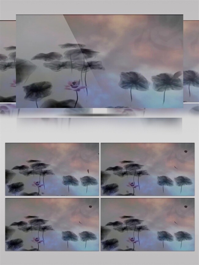 黑色 松树 视频 墨色画 中国古风 美丽风景素材 自然风光素材 泼墨成画 田园风光