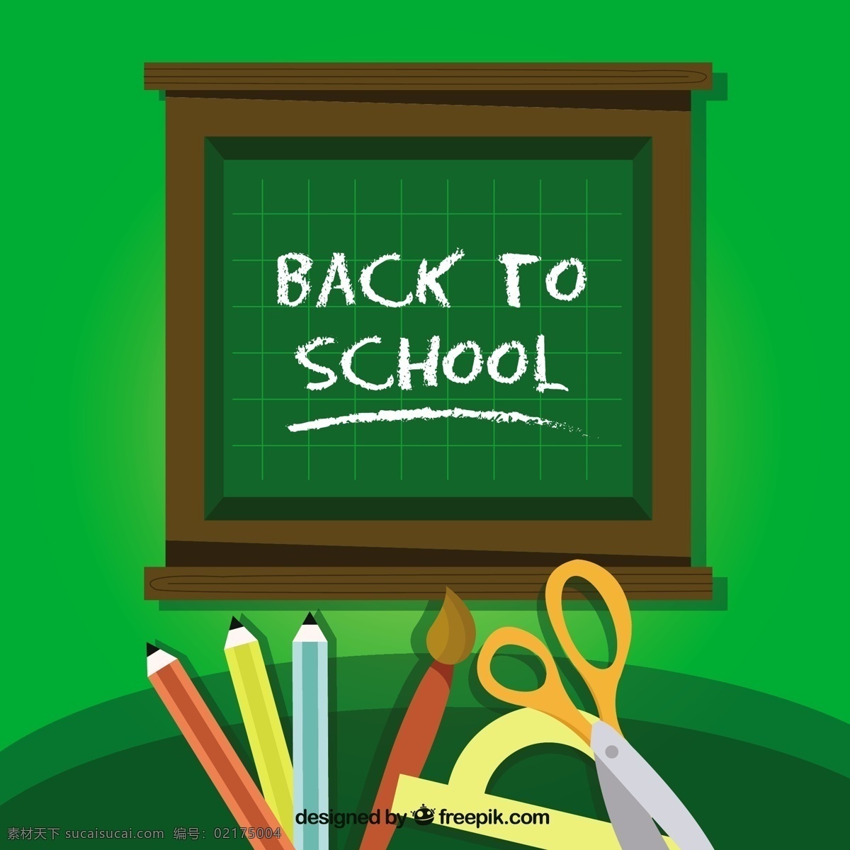 回到 学校 用品 绿色 背景 的背景下 孩子 教育 绿色黑板 学生 黑板 铅笔 回到学校 欢迎 研究学生 大学 创新 学习 上课 回来 剪刀