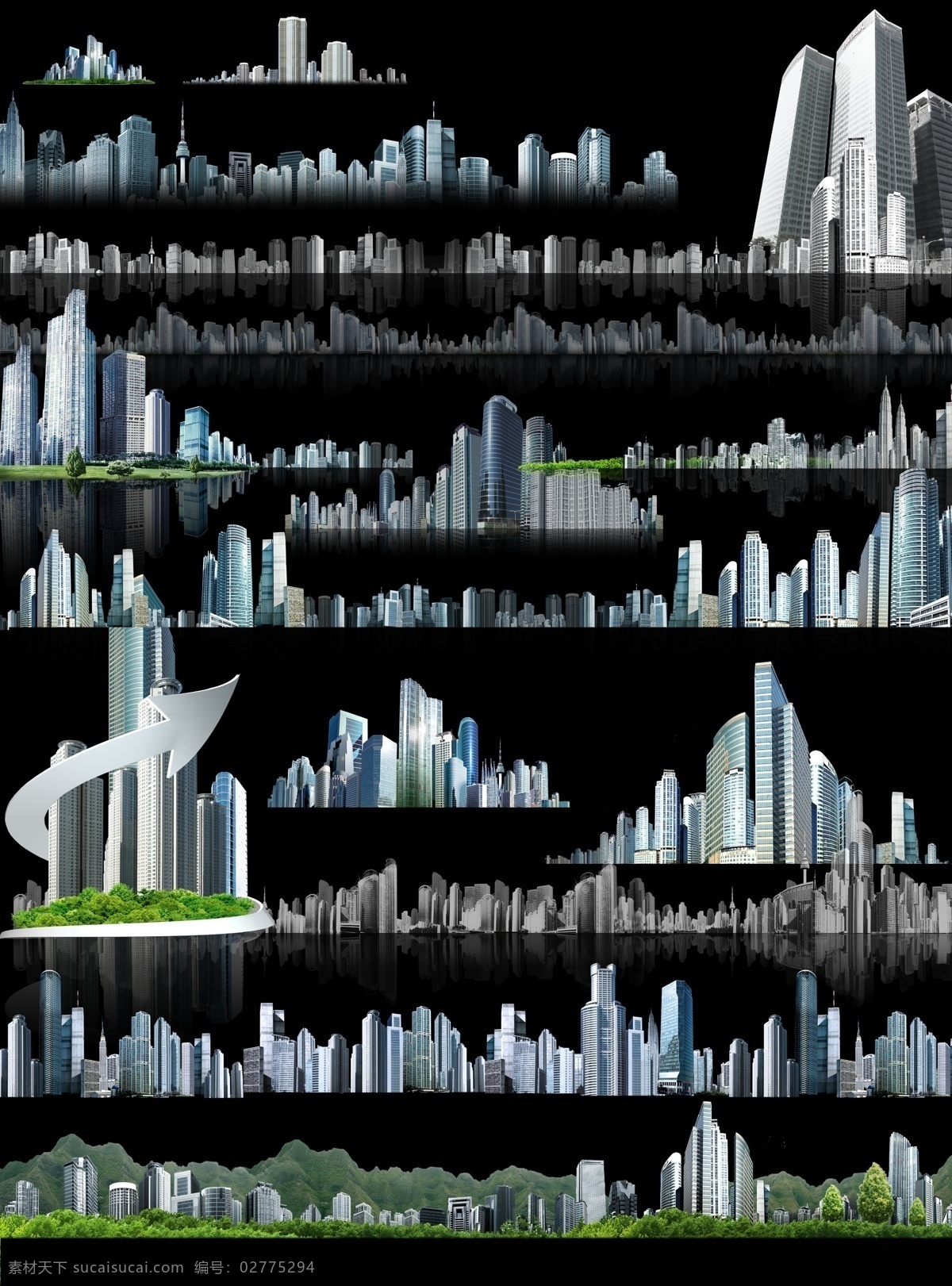 高清 城市 建筑 分层 韩国素材 高楼大厦 玻璃 草地 绿树 海平面 城市剪影 箭头 科技 山脉 高层 电视塔 清晰 建筑群 商务区 cbd 韩国 源文件