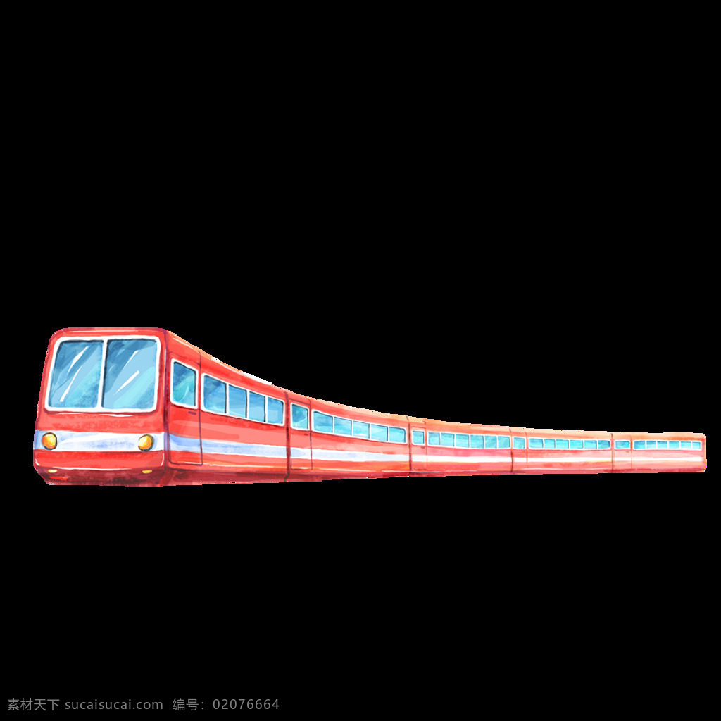 卡通 红色 列车 电车 动车元素 动力火车 和谐号 红色列车 交通素材 卡通动车 卡通素材 绿皮 设计元素 铁轨 现代交通