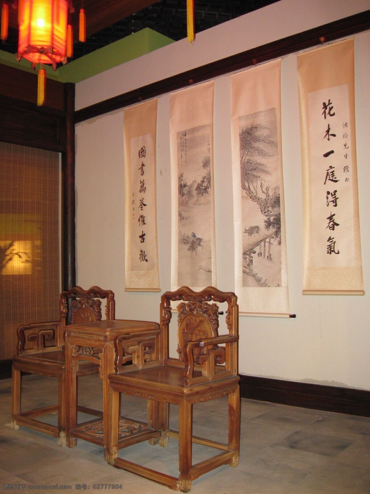 古建筑 内景 复古 古灯 画 建筑园林 椅子 园林建筑 展览 古建筑内景 装饰素材 展示设计