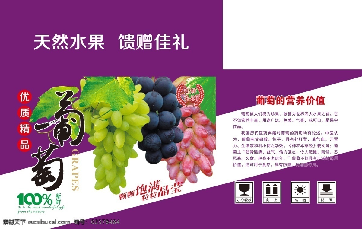 葡萄包装 天然水果 葡萄艺术字 葡萄营养价值 精品葡萄 优质葡萄 新鲜 紫色背景 葡萄叶 玫瑰香 葡萄