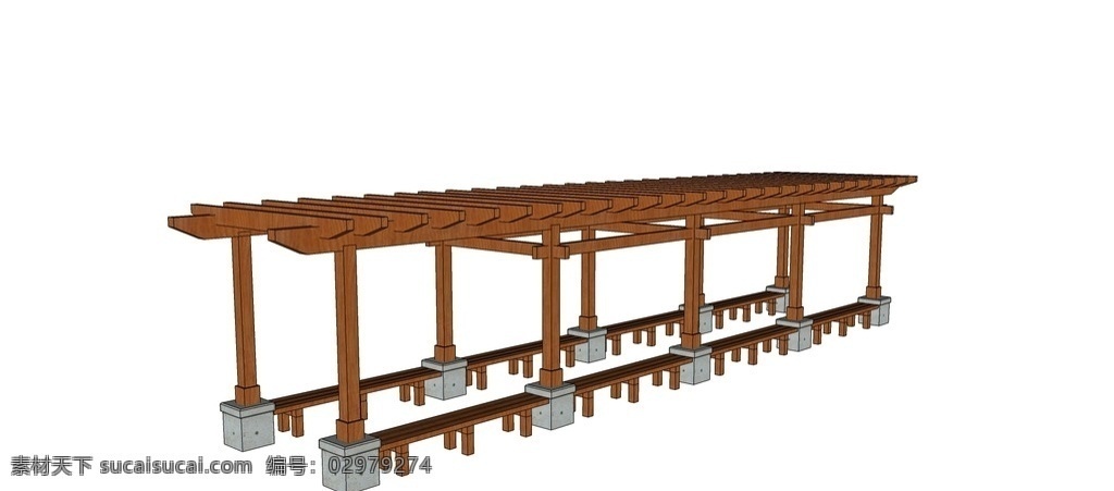 su廊架模型 sketchup 廊 架 景观设计 园林设计 园林小品 园林古建 廊架设计 亭廊设计 su小品模型 skp建筑 景观 su模型 3d模型 su亭廊 3d设计 室外模型 skp