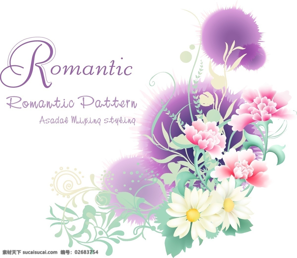 红 白 玫瑰 花边 底纹 红白 线条 紫黄 矢量图 花纹花边