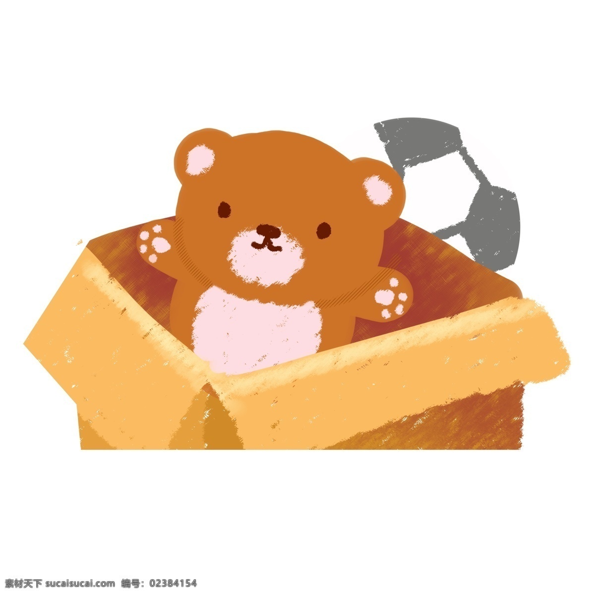 手绘 卡通 玩具 熊 元素 卡通元素 动物 玩具熊 足球 透明素材 装饰图案
