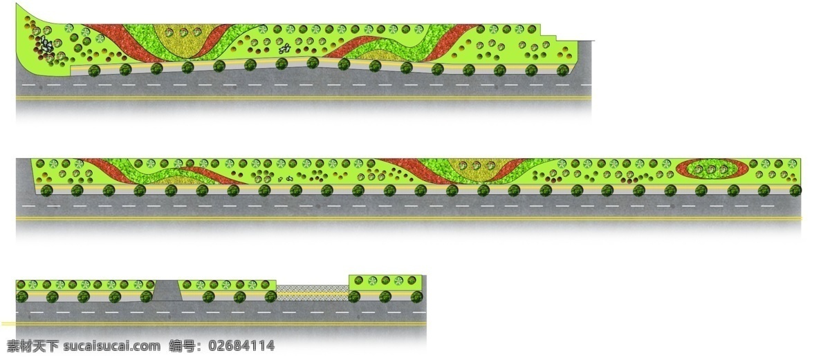 分层 表现 城市道路 道路绿化 环境设计 景观 景观设计 绿化 道路 模板下载 设计素材 平面 源文件 装饰素材 园林景观设计