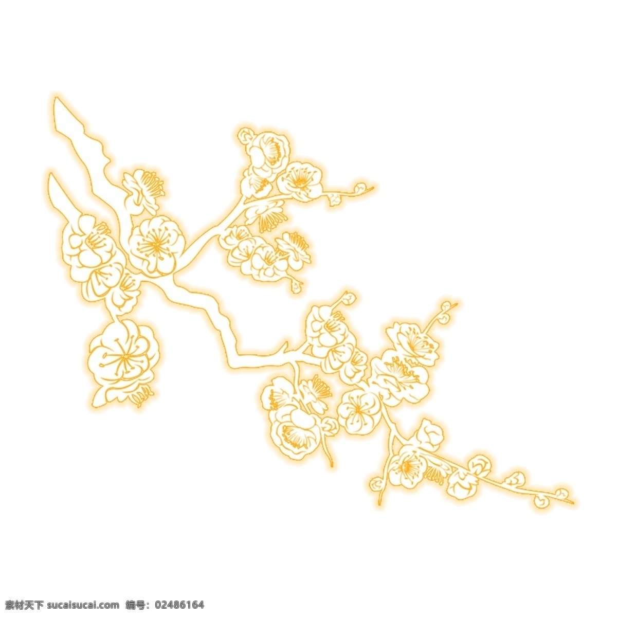 一枝梅花 金色 一枝 梅花