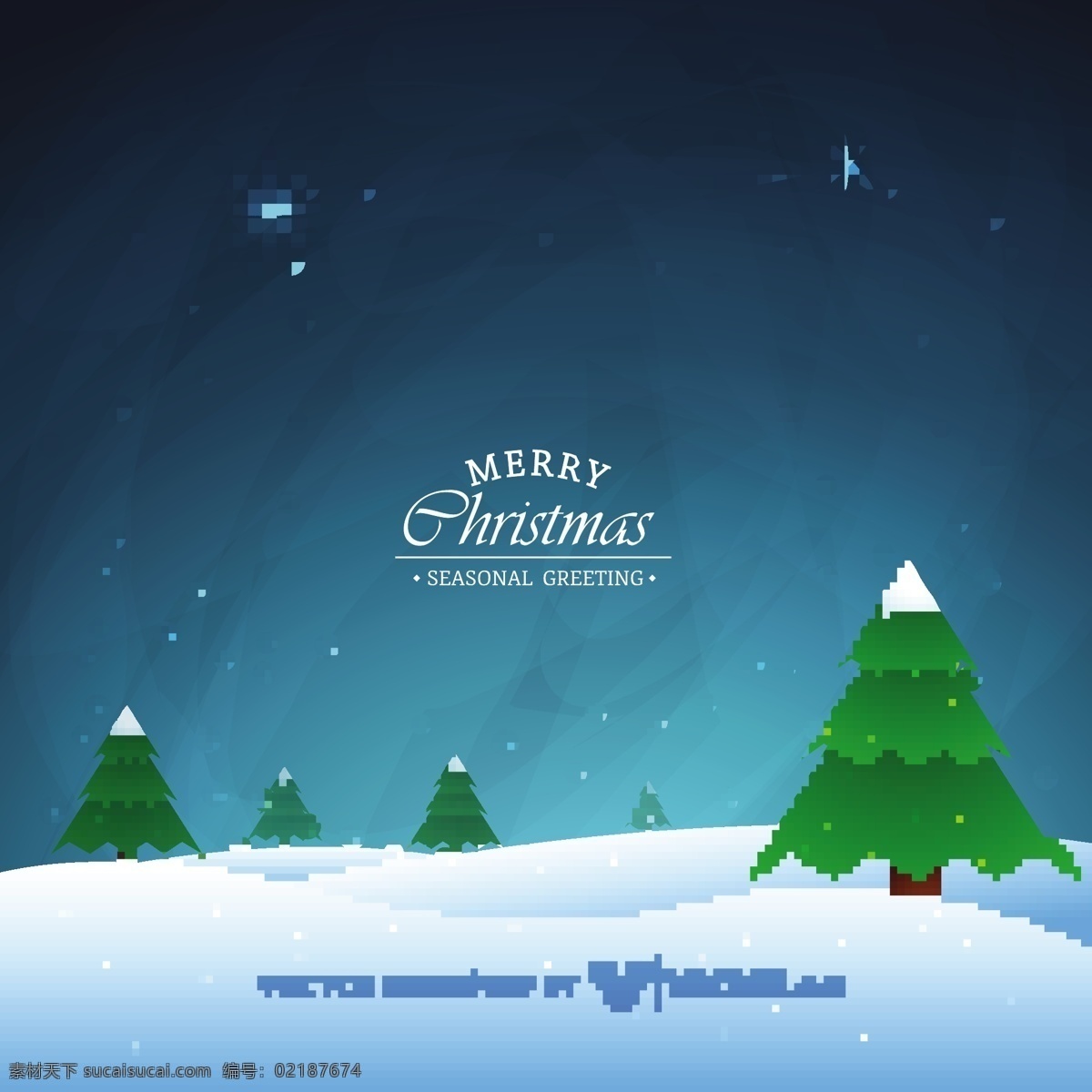 冬天的夜晚 圣诞 树上 雪景 摘要背景壁纸 庆典和聚会 圣诞节 节日和季节性 自然 模板和模型