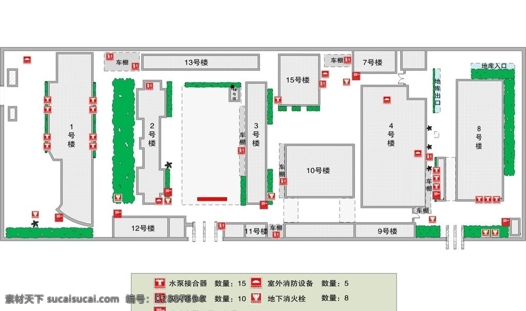 大院 消防 平面图 消防平面图 消防平面设计 消防标志 矢量图 标志图标 公共标识标志