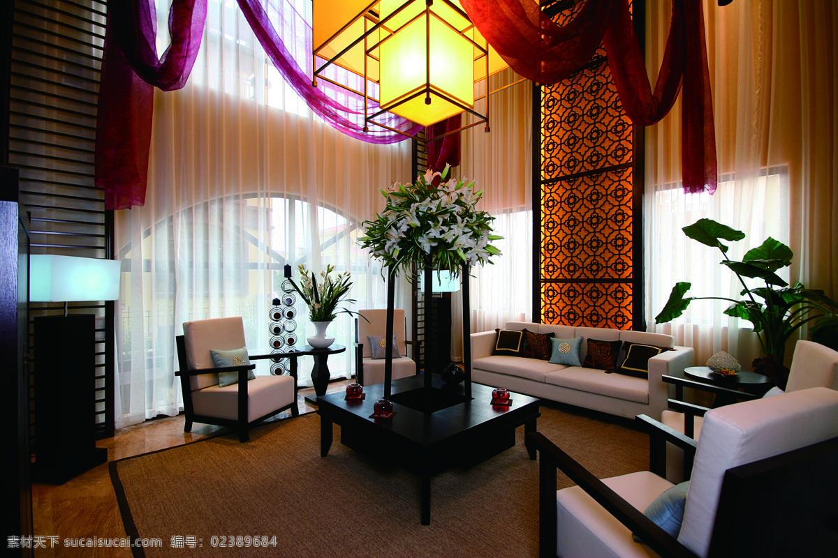 室内 客厅 现代 典雅 中式 装修 效果图 创意 电视 背景 墙 黄色灯光 集成吊顶 时尚沙发