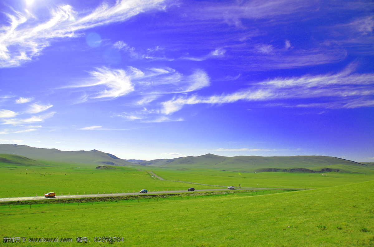 内蒙草原图片 内蒙草原 自然风光 旅游摄影 蓝天白云 羊群 自然景观 自然风景