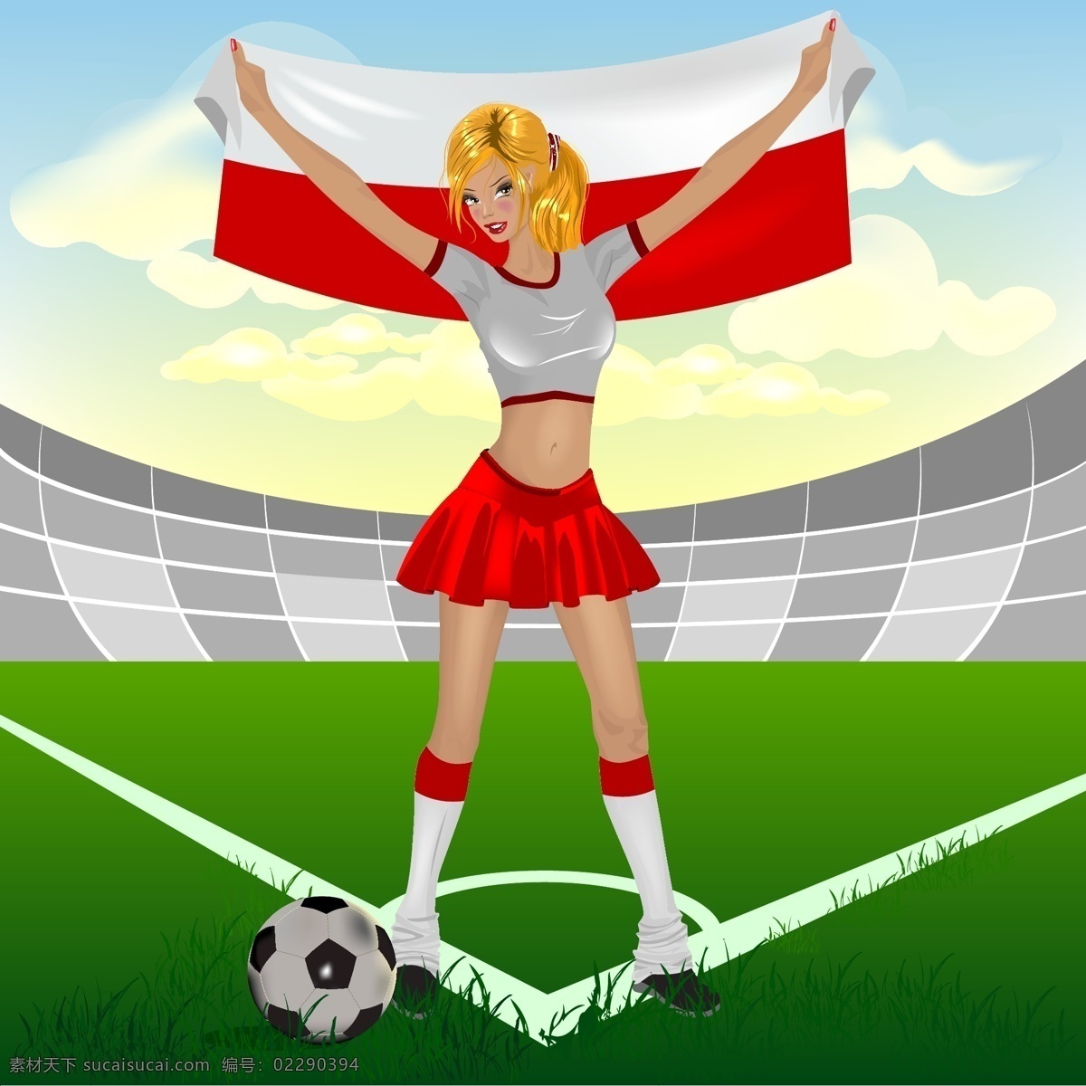 宝贝 美女 女孩 体育运动 文化艺术 足球 足球场 足球宝贝 矢量 模板下载 矢量图 日常生活