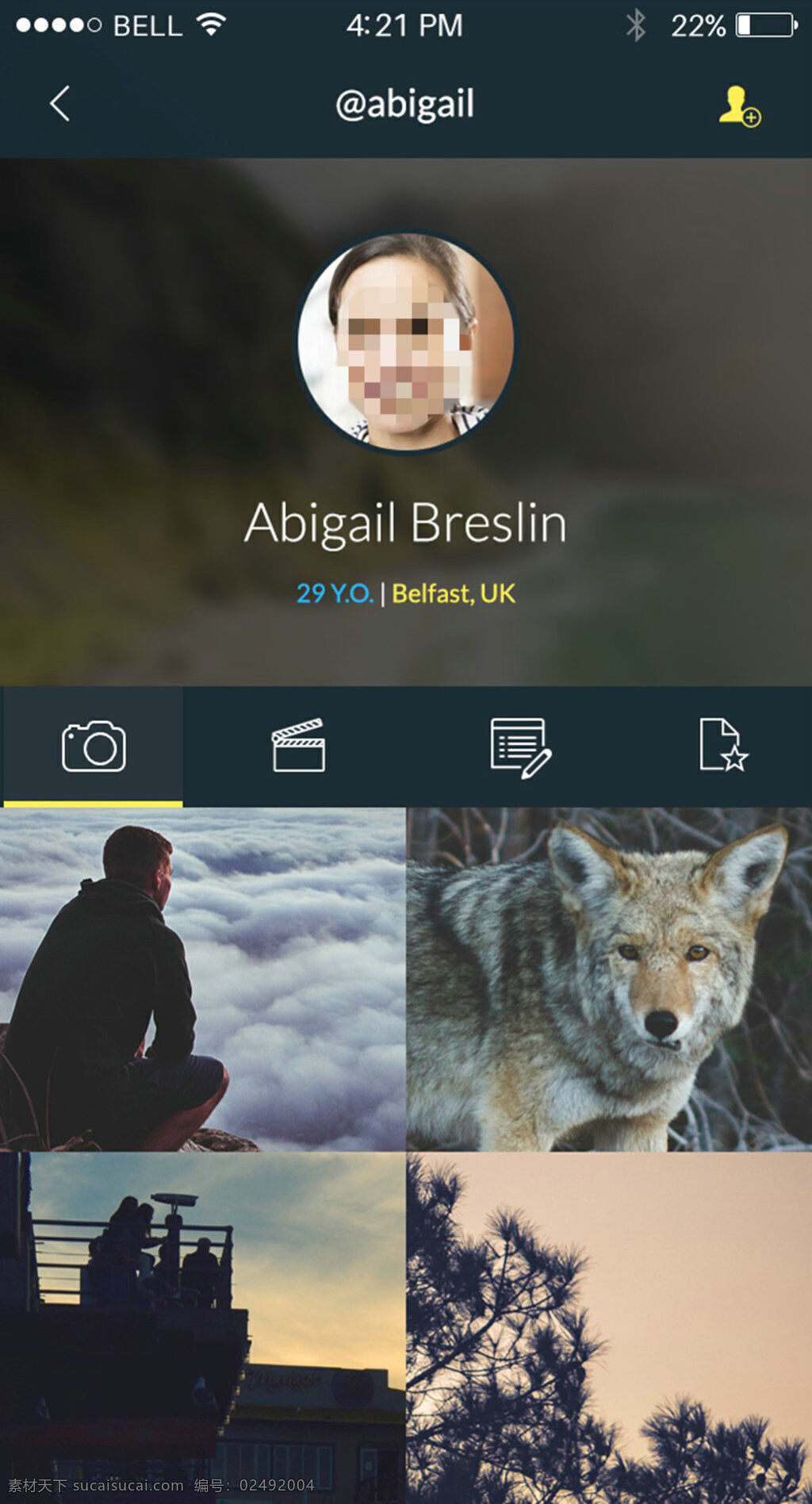 个人主页 扁平 app 界面设计 app页面 ui设计 界面版式 版式设计 黑色