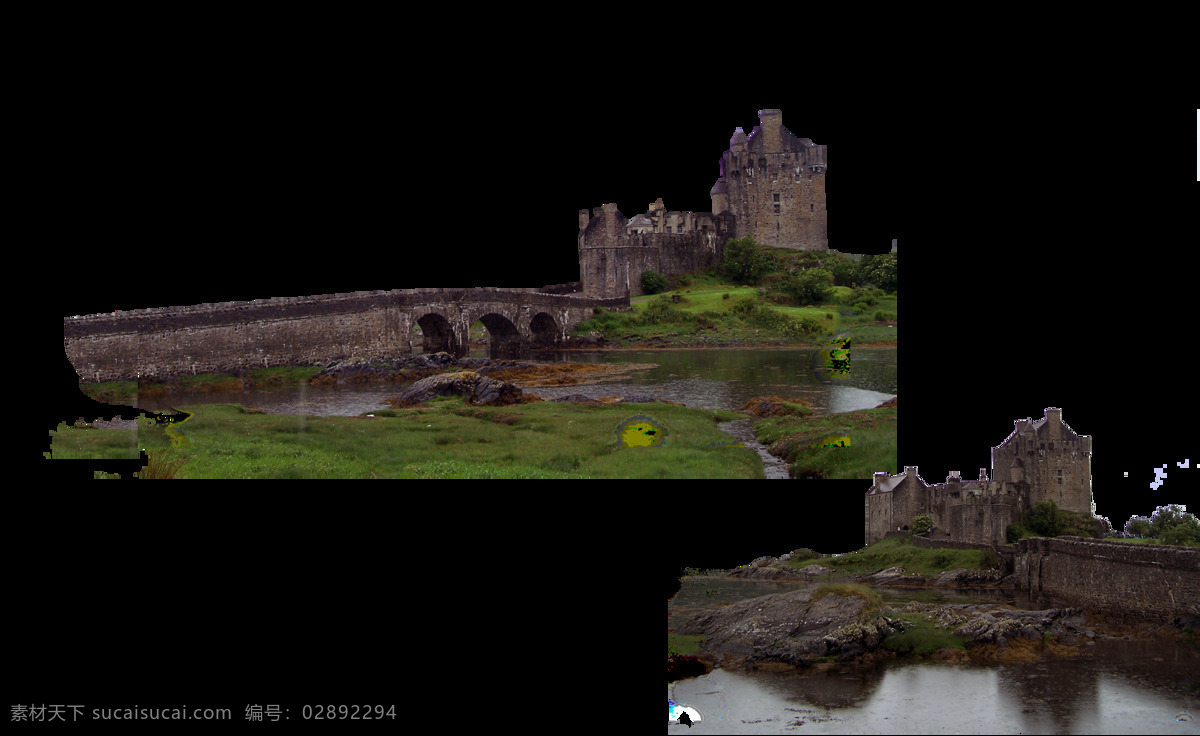 黑色 古堡 建筑 元素 png元素 城堡 城市 免抠元素 透明素材