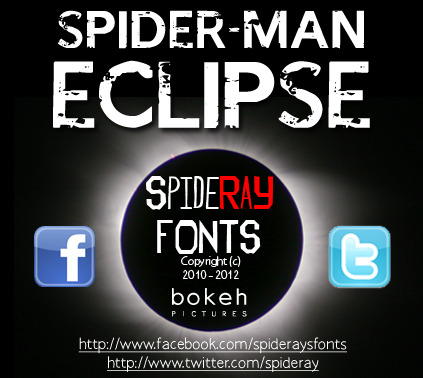 蜘蛛侠 eclipse 字体 蜘蛛侠月食 spideraysfonts spideray ttf truetype opentype 后记 eot 光学传递函数 adobe postscript 黑色