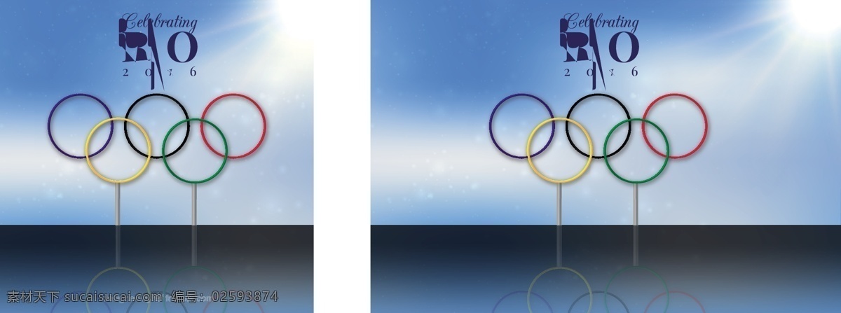 2016 巴西 奥运会 七 环 标识 蓝色 背景 图 蓝色背景 阳光 七环 奥运会标志 rio里约 巴西奥运会 里约热内卢 夏季奥运会 31 届 夏季 奥林匹克