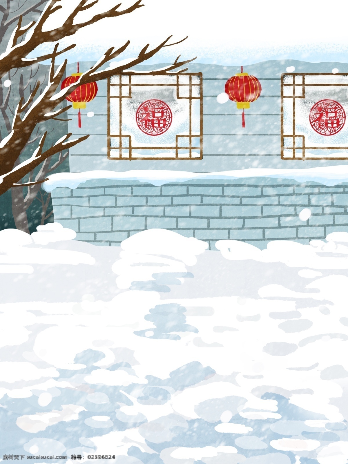 浪漫 简约 小雪 节气 背景 雪花 冬天 唯美 雪地 雪景 冬至 下雪 背景设计 彩绘背景 屋外风景