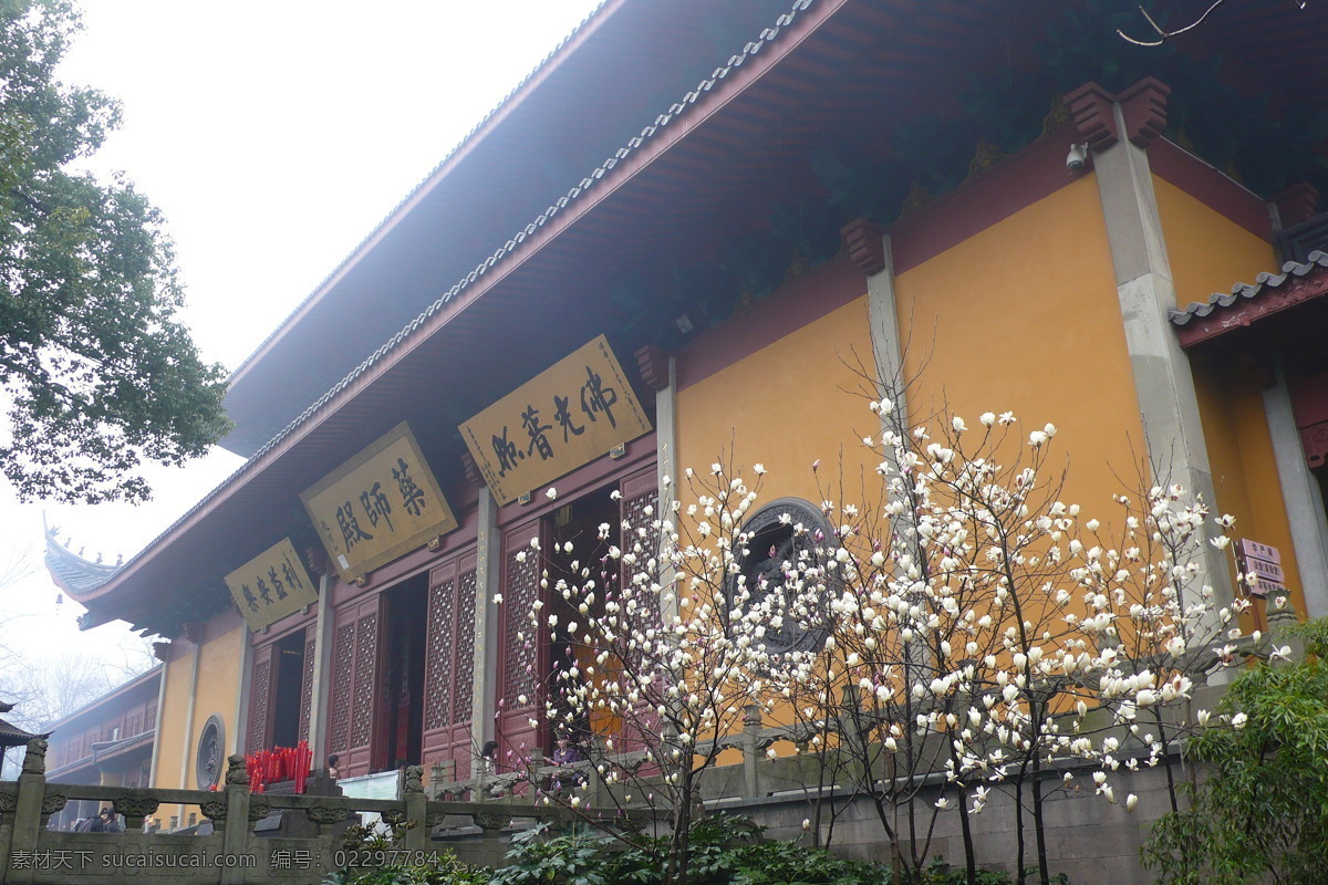 杭州 灵隐寺 大雄宝殿 高清 jpg格式 jpg素材 房子 树 风景 生活 旅游餐饮