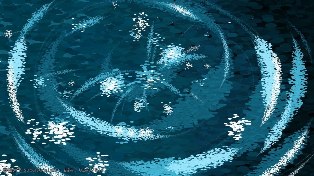绿色 水波 漩涡 卡通 背景