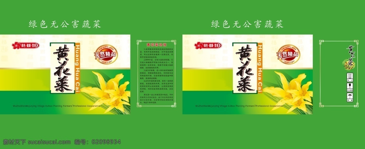 黄花菜 精品 包装盒 包装 纸箱 花 绿色 绿色食品 源文件 矢量 印刷 包装设计 分层