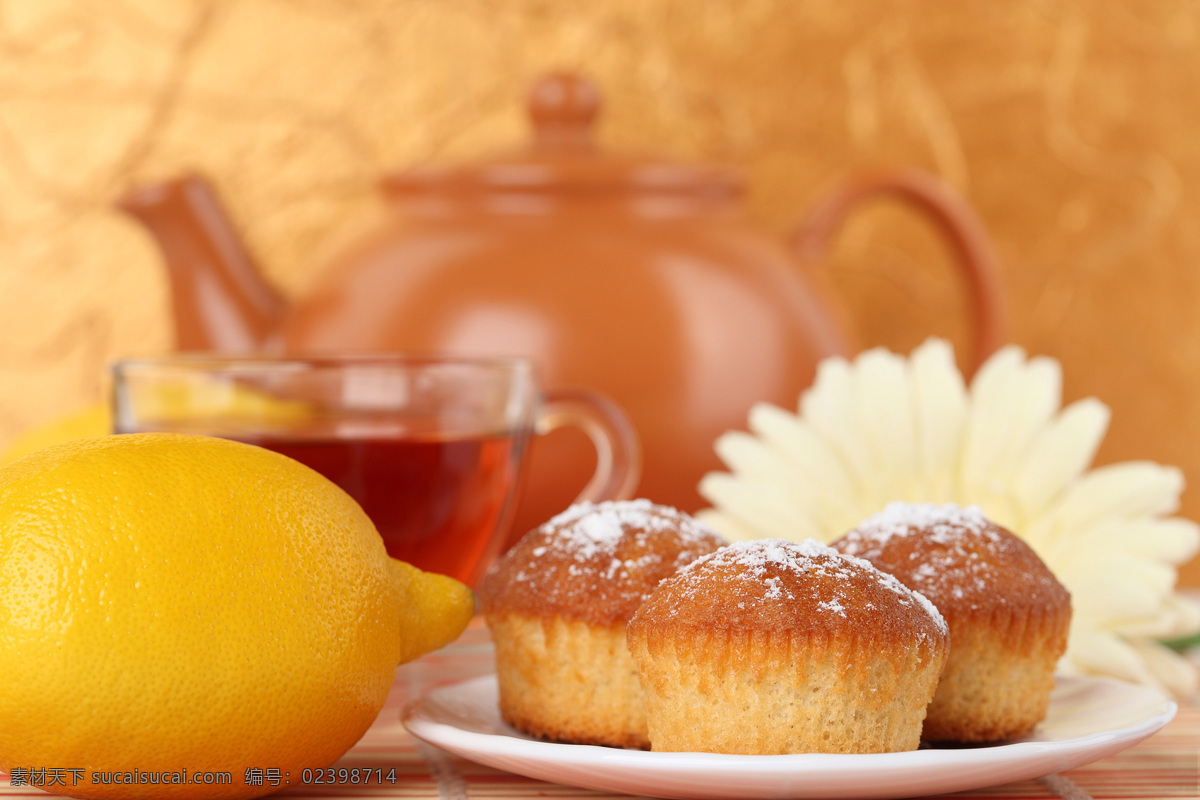 柠檬 红茶 蛋糕 茶壶 茶杯 甜品 甜点 糕点 美食 食物摄影 美味 点心图片 餐饮美食