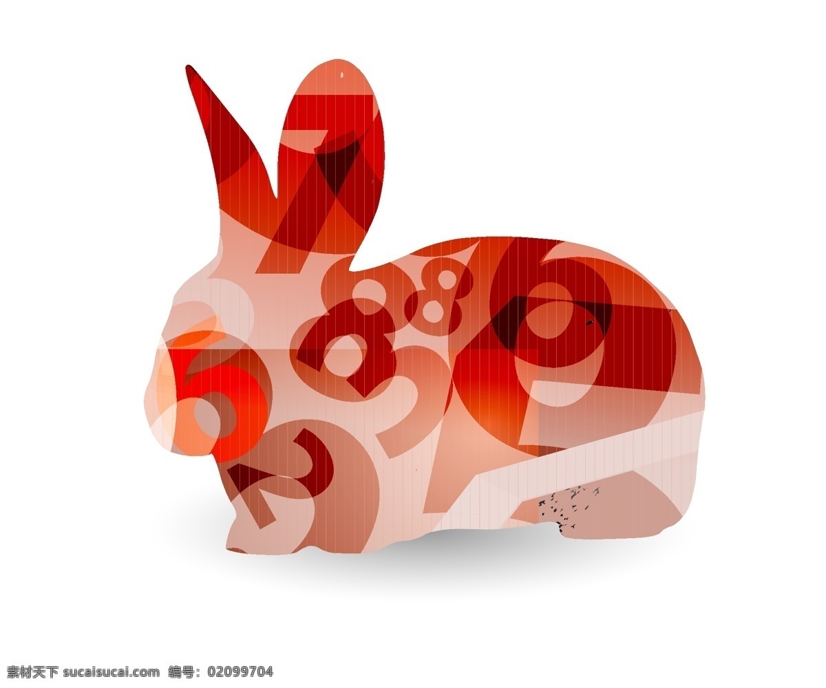 数字 构成 兔子 动物 花边 花边素材 花纹 花纹素材 矢量图 花纹花边
