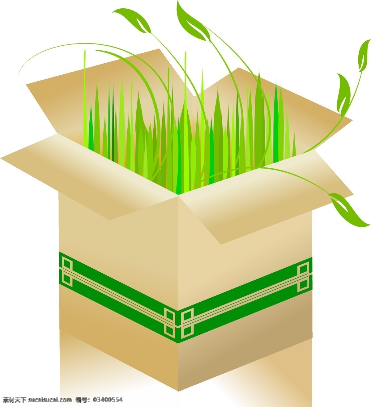 箱子 里 绿色 花苗 培育 透明元素 ai元素 免抠元素