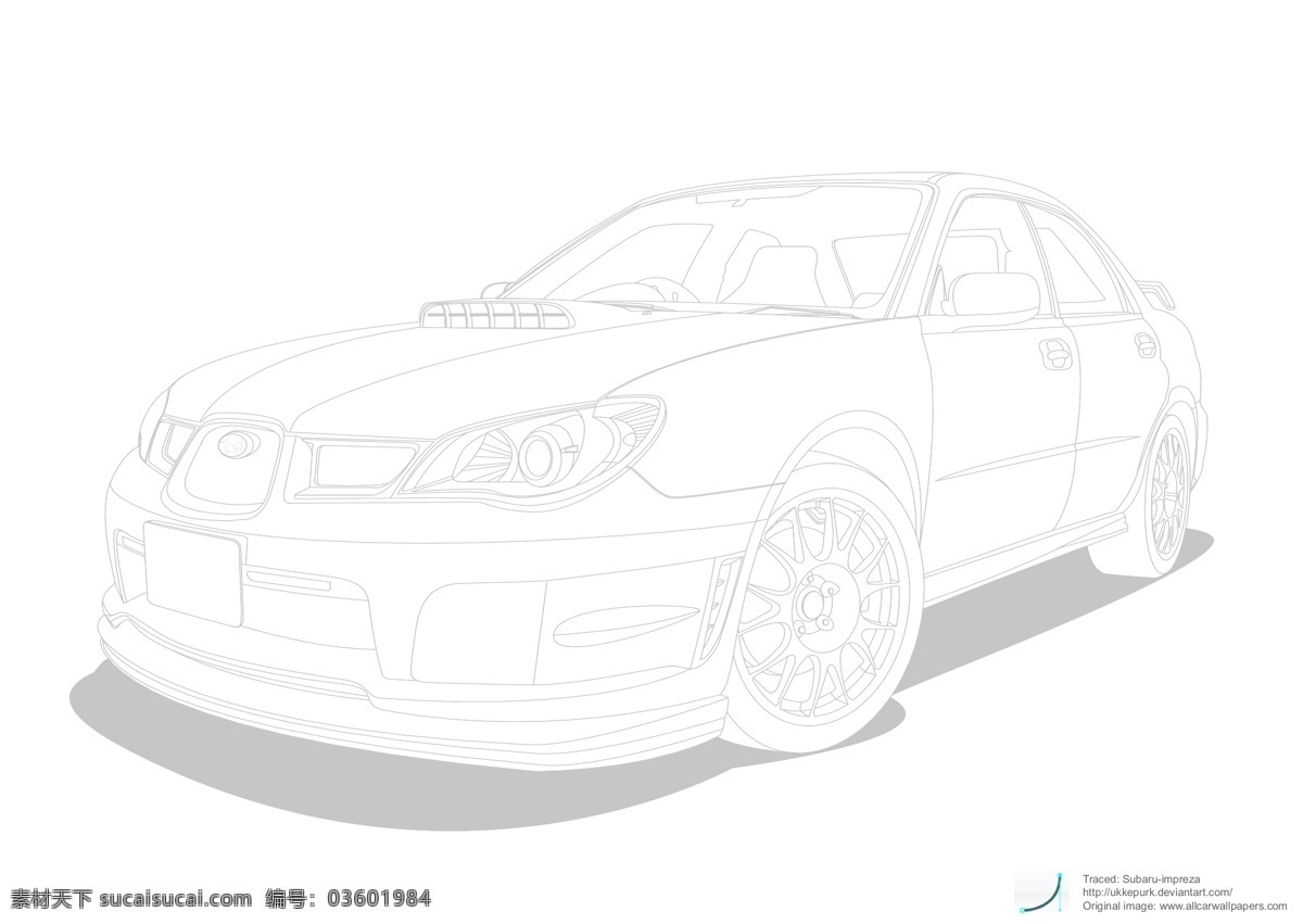 名车 描绘 矢量图 斯巴鲁 现代科技 交通工具 矢量图库