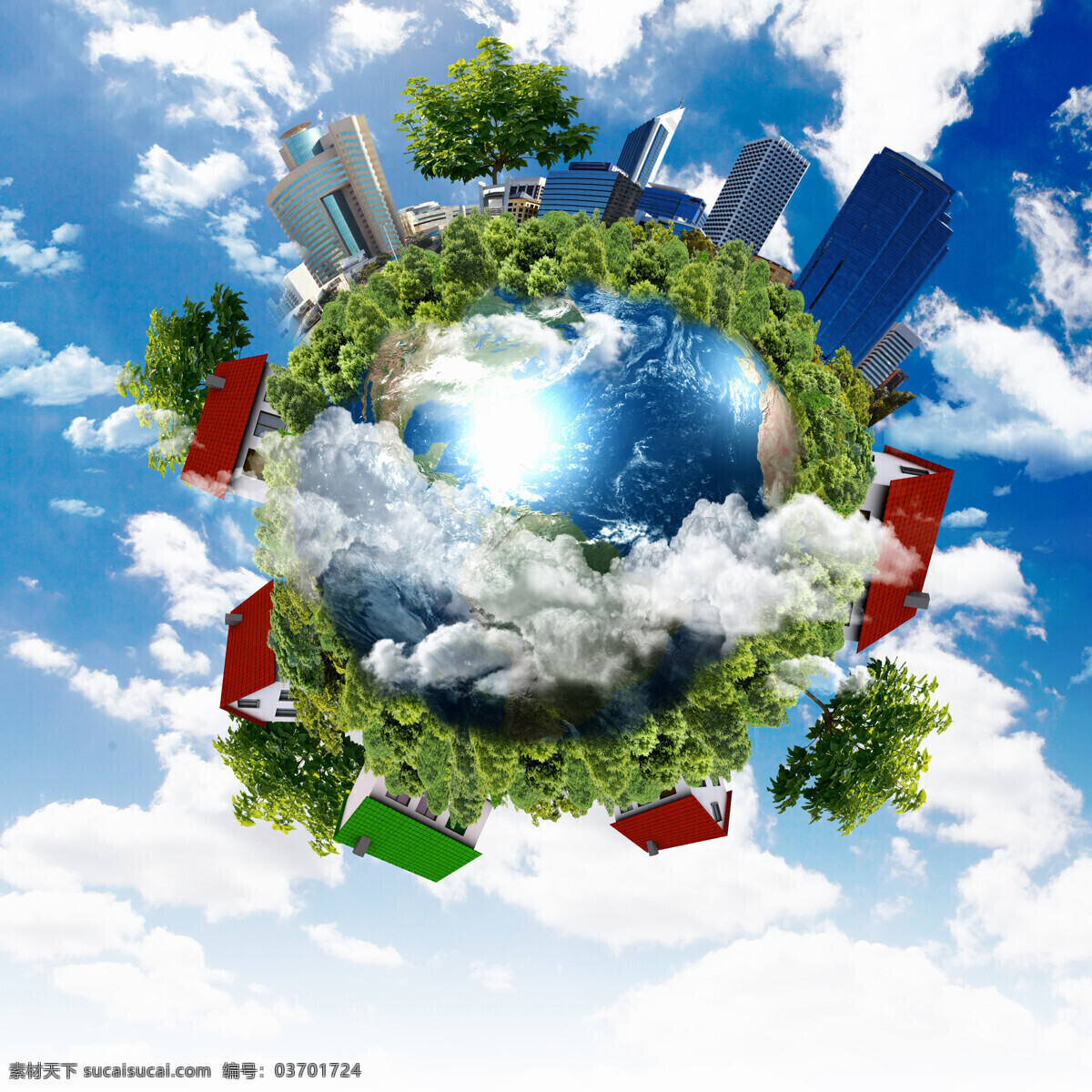 蓝色 星球 上 植物 环保主题 绿色环保 节能低碳 绿叶 地球 其他类别 环境家居 白色