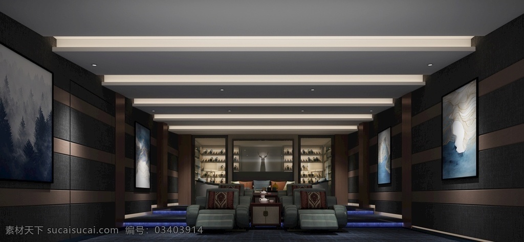 家庭影院 效果图 3d 模型 室内 别墅 座椅 电影院 家装 工装 地毯 护墙板 吊顶 灯光 现代 投影 动作 视频 效果图模型 3d设计 室内模型 max