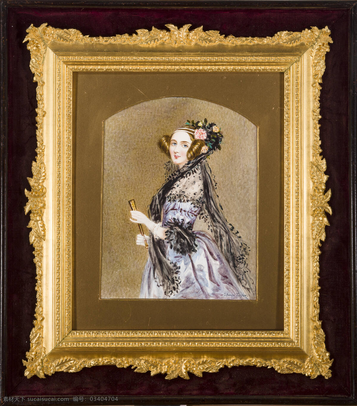 肯 特 公爵 夫人 维多利亚 路易斯哈格 作品 英国画家 萨克森 科堡 哥达 德国公主 维多利亚女王 生母 19世纪油画 水彩画 文化艺术 美术绘画