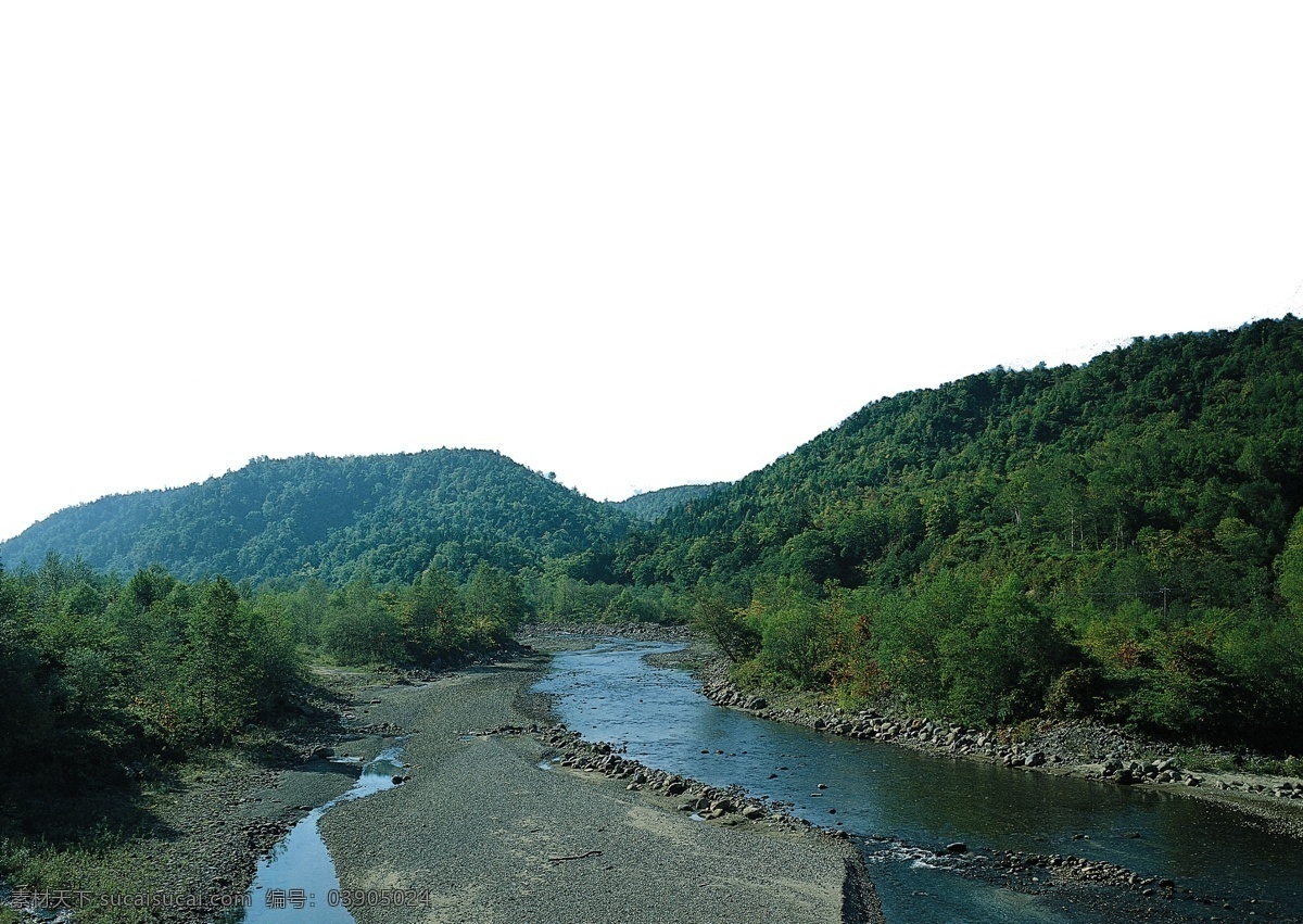 山体 山清水秀 森林 河流 高清 分层