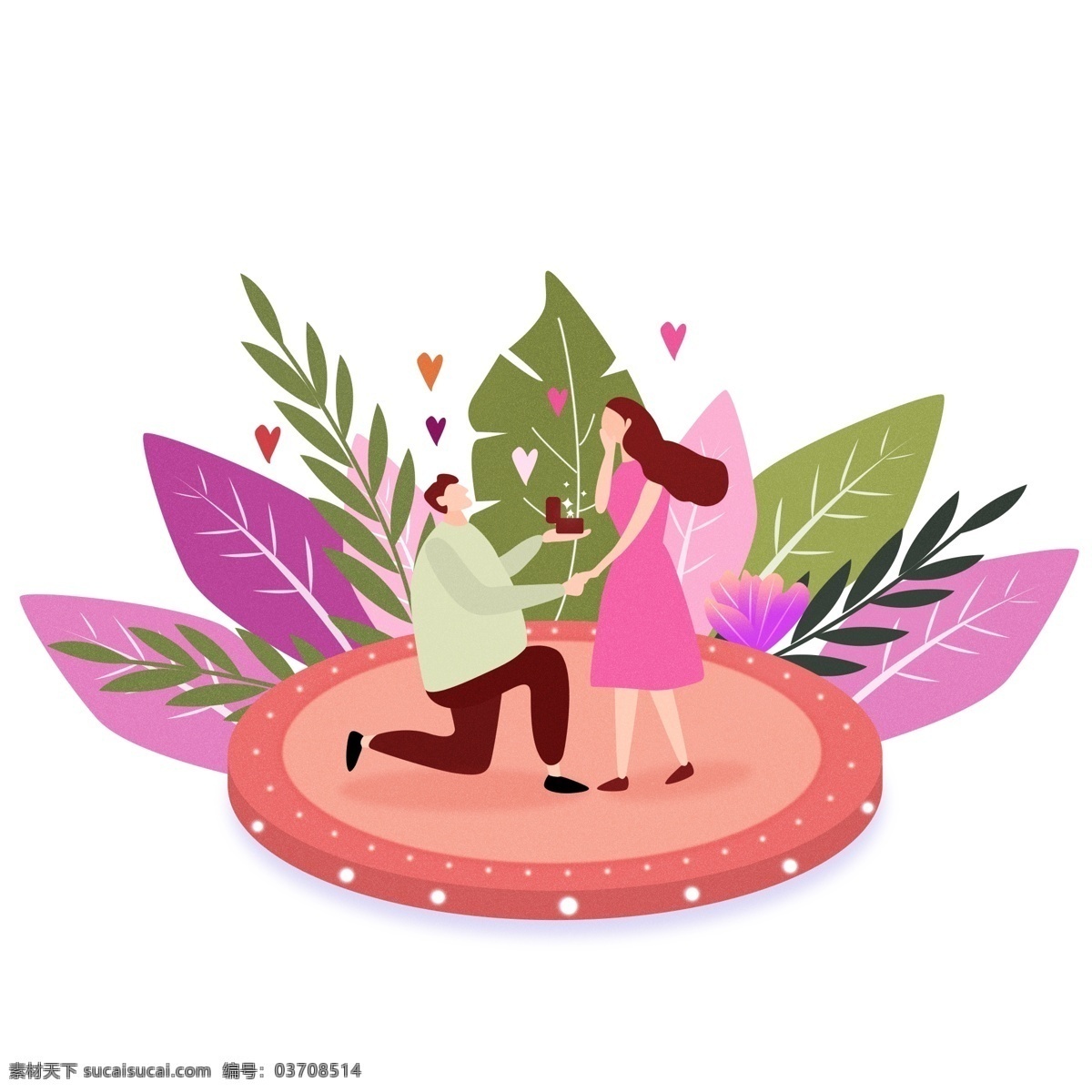 浪漫 情人节 表白 求婚 场景 元素 唯美 情侣