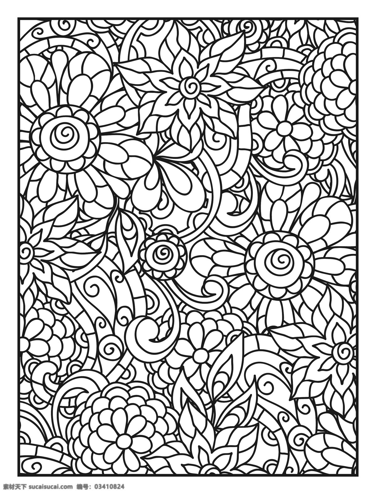 植物 花纹 矢量 彩色植物 花纹线性 花纹花朵 布艺背景 花纹图案 花卉图案 高清图片