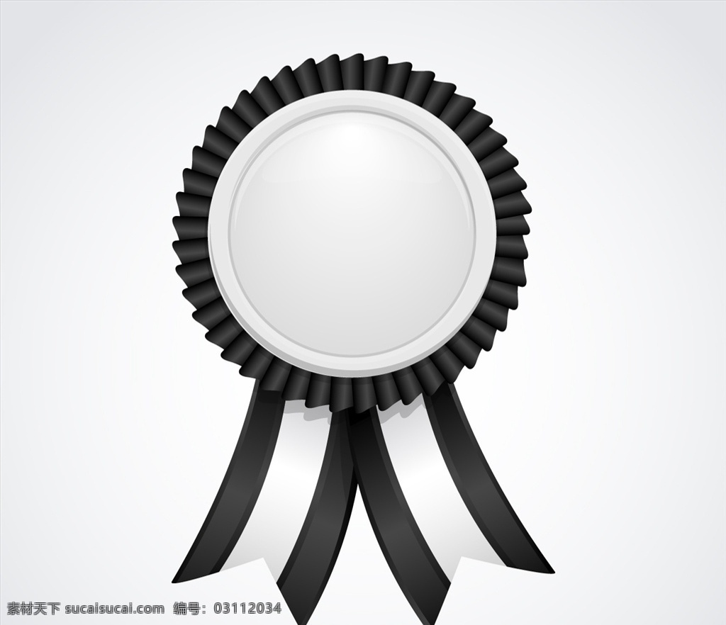 丝带 黑色 白色 标签 碳带 色带 奖章 黑色和白色 奖牌 图标 高清 源文件
