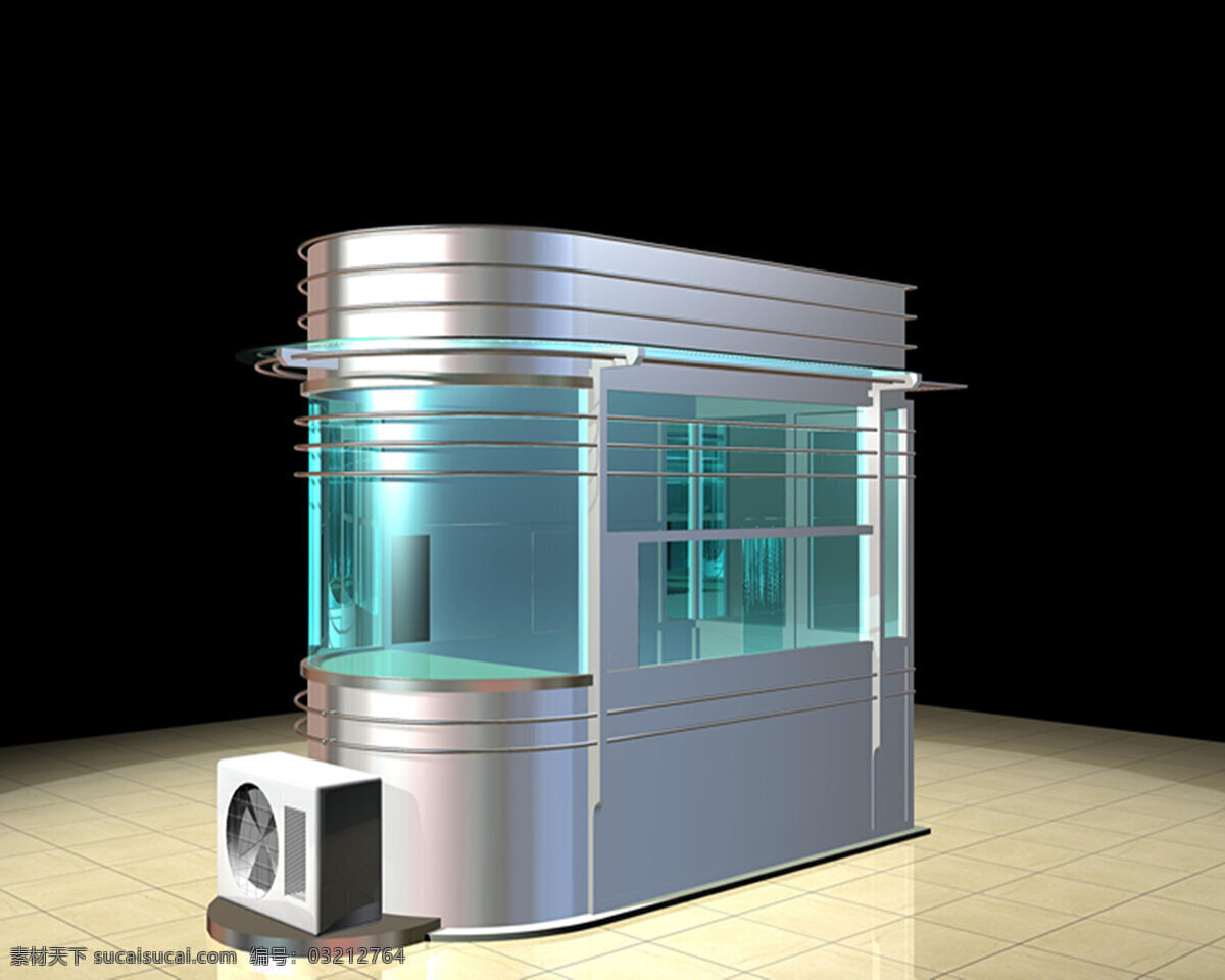不锈钢 岗亭 3d设计 不锈钢岗亭 售货亭 门卫亭 移动厕所 岗亭定做 3d模型素材 其他3d模型
