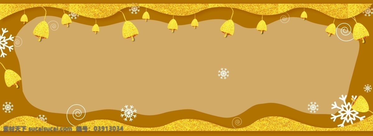 金色 铃铛 圣诞节 雪花 banner 背景 对话框 欢庆