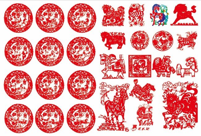 马年 剪纸 2014 矢量 矢量图 花纹花边