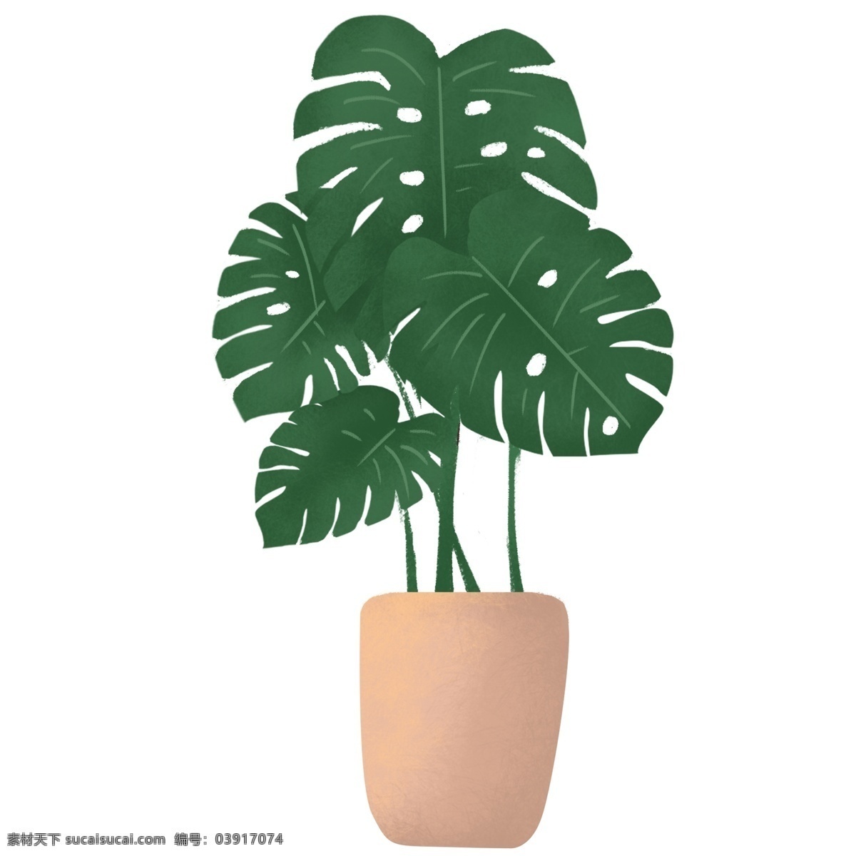 绿色 盆栽 植物 装饰 插画 叶子 卡通 彩色 小清新 创意 手绘 绘画元素 现代 简约 图案