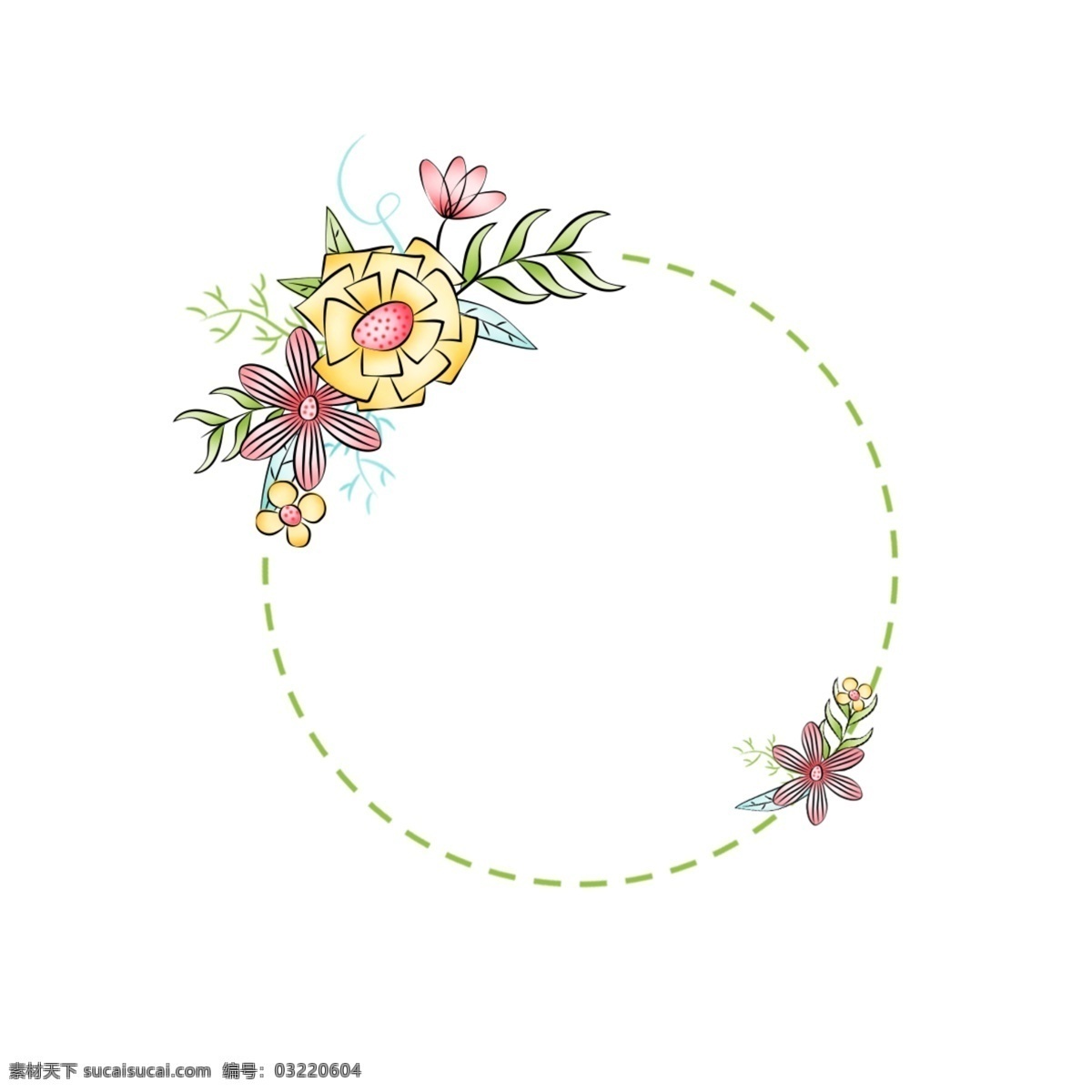 矢量 手绘 小 碎花 植物 边框 矢量图案 植物边框 小清新 小碎花