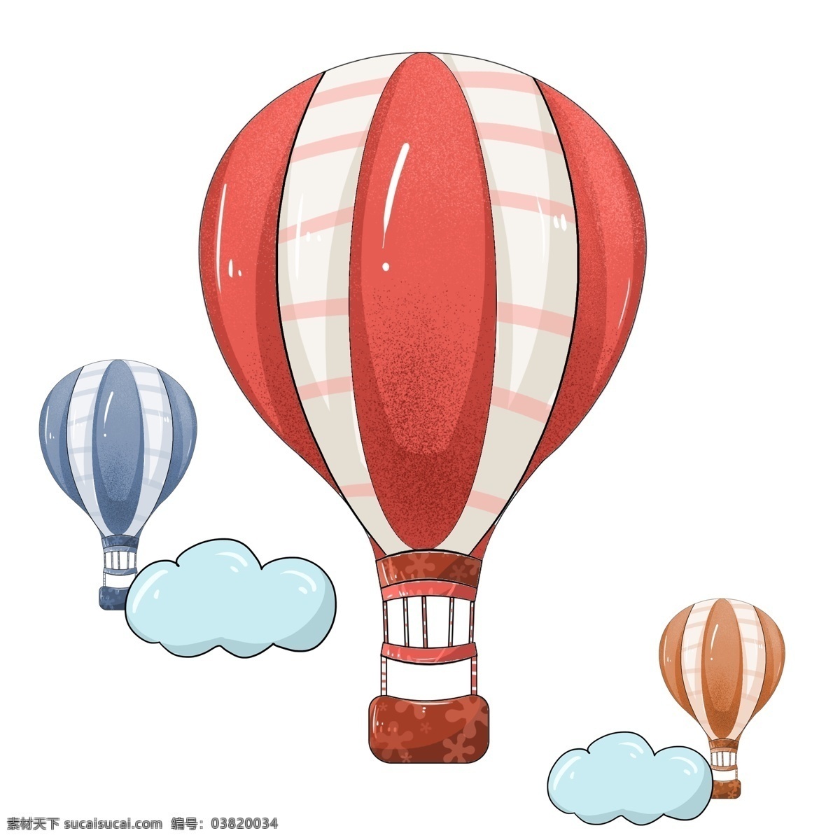 卡通热气球 卡通 气球 热气球 云朵 元素 卡通设计