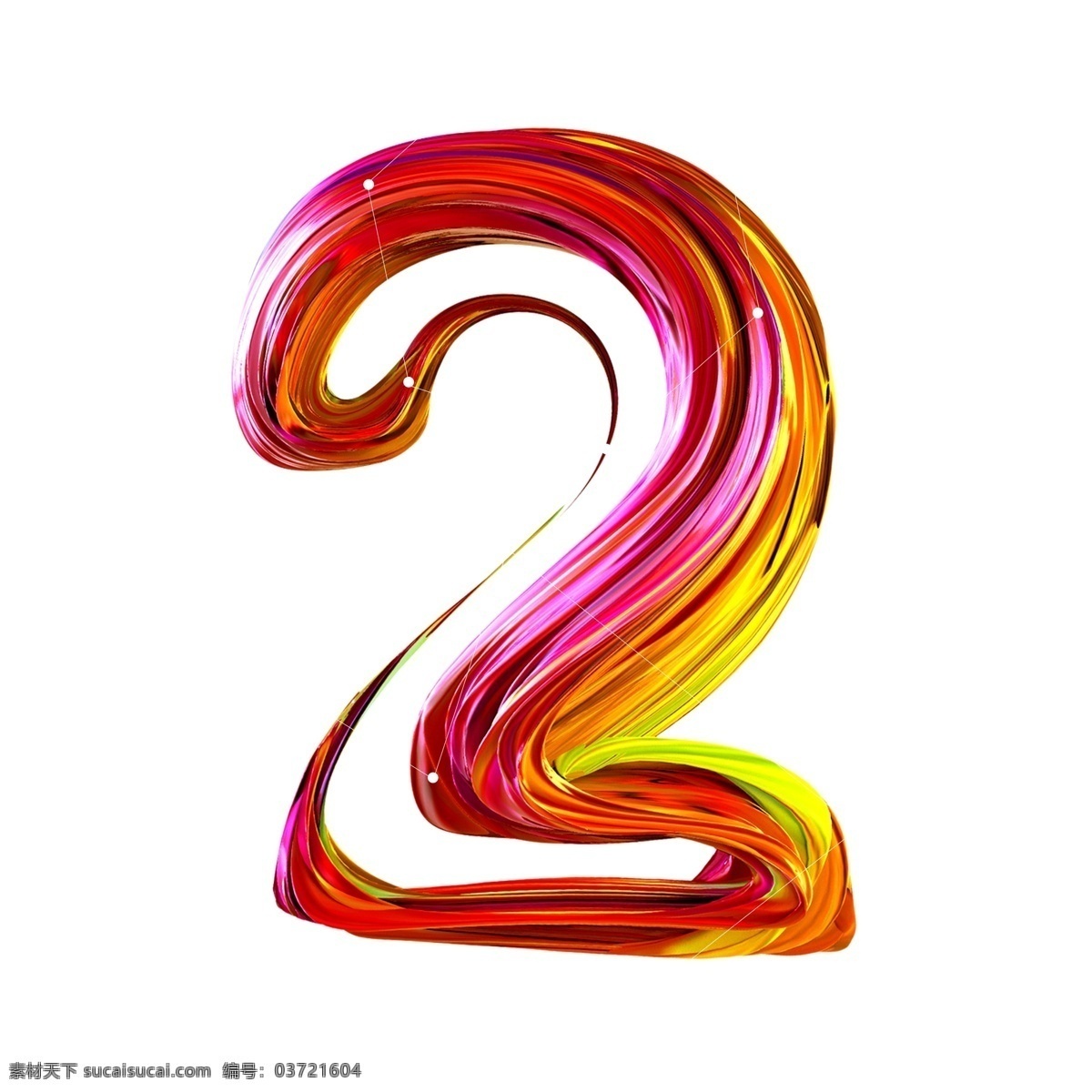 彩色 数字 免 扣 艺术 字 艺术字 立体 数字2 字体 元素
