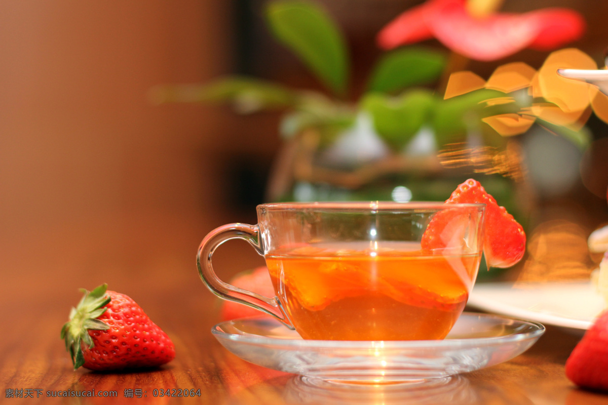 草莓水果茶 草莓 水果茶 绿茶 红茶 下午茶 美食摄影 餐饮美食 西餐美食