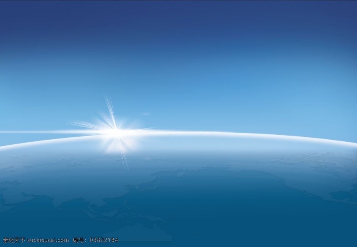 地球 地平线 光芒 背景 背景素材 蓝色 科技 宇宙 浩瀚