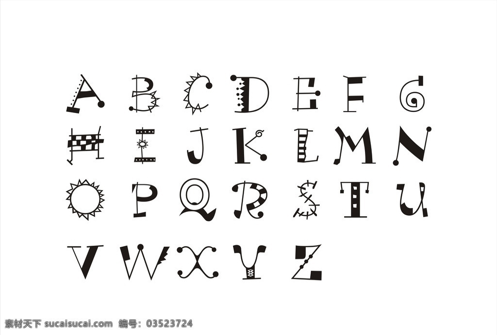 英文字母 英文 字母 矢量图 矢量字母 创意字母 英文字体 卡通英文字母 字母设计 英文字母设计 艺术字体 卡通设计