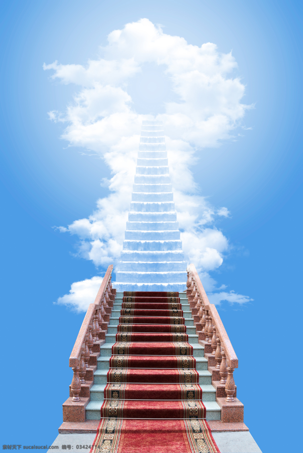 通往 天堂 阶梯 天堂之路 天国阶梯 梯子 楼梯 蓝天 通天梯 成功之路 设计素材 高清图片 天空图片 风景图片
