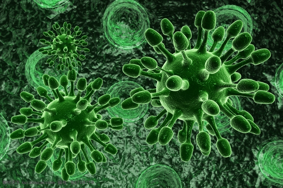 绿色 生物 细菌 显微镜 球状状 病毒 细胞 微生物 医疗护理 现代科技