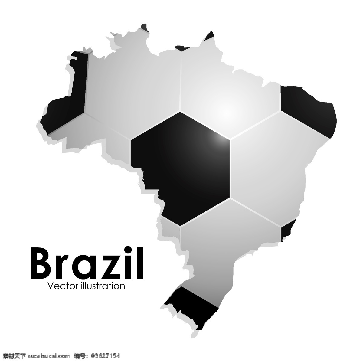 创意 巴西 足球 海报 矢量图 世界杯 体育运动 矢量 巴西地图